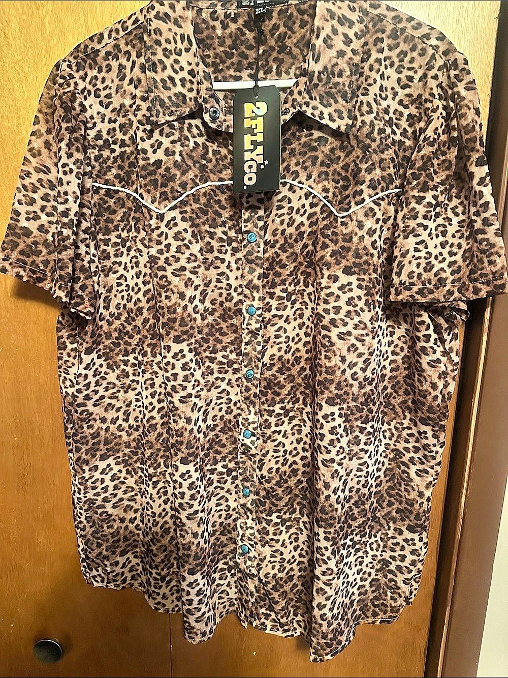 New Size XL  Leopard Print Western Shirt NWT
